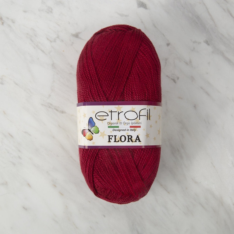 Etrofil Flora Knitting Yarn, Dark Red – 730304