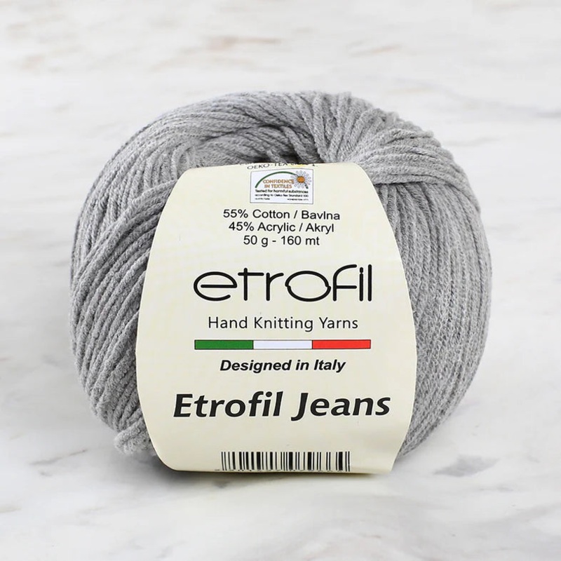 Etrofil Jeans Knitting Yarn, Grey – 068