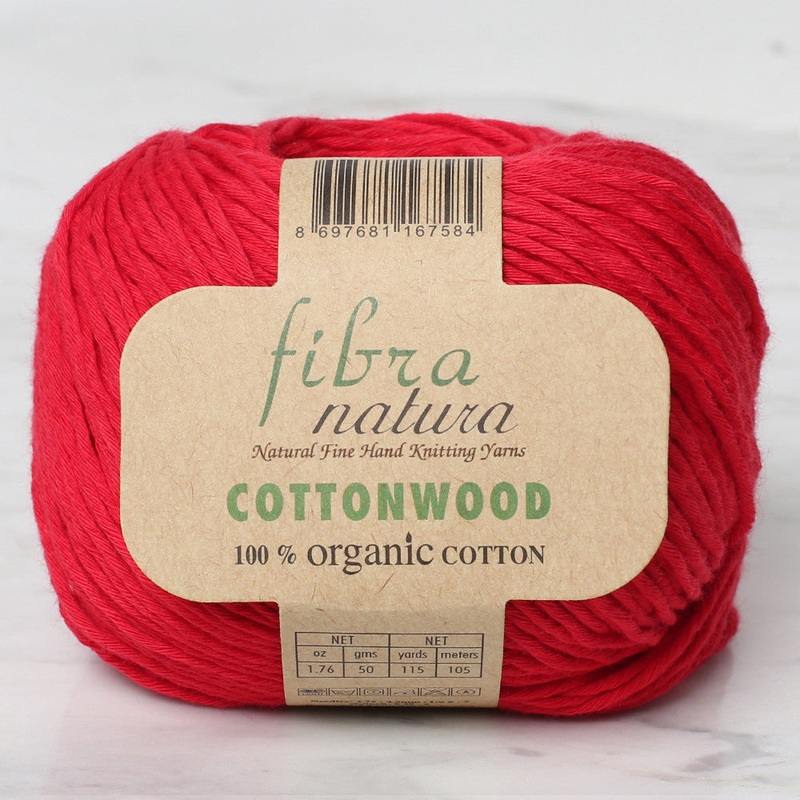 Fibra Natura Cottonwood Knitting Yarn, Red – 41121