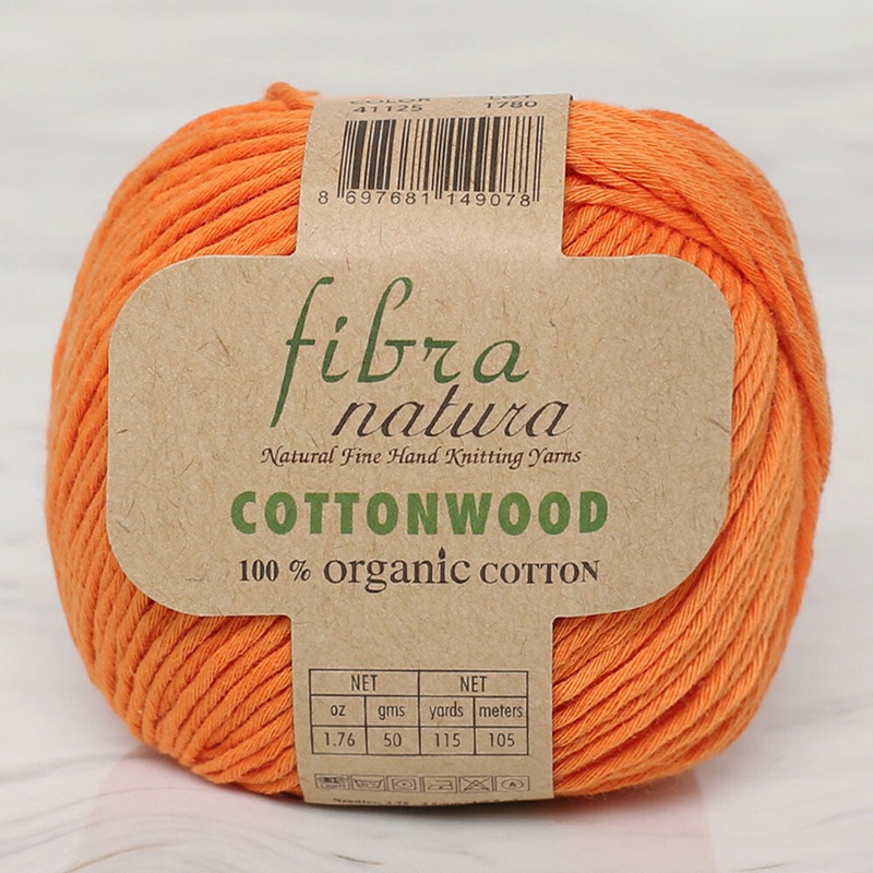 Fibra Natura Cottonwood Yarn, Orange – 41125