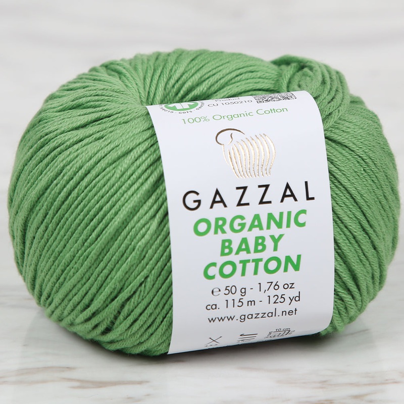 Gazzal Organic Baby Cotton Yarn, Green – 440
