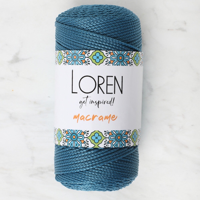 Loren Macrame Knitting Yarn, Petrol Blue – RM 0238