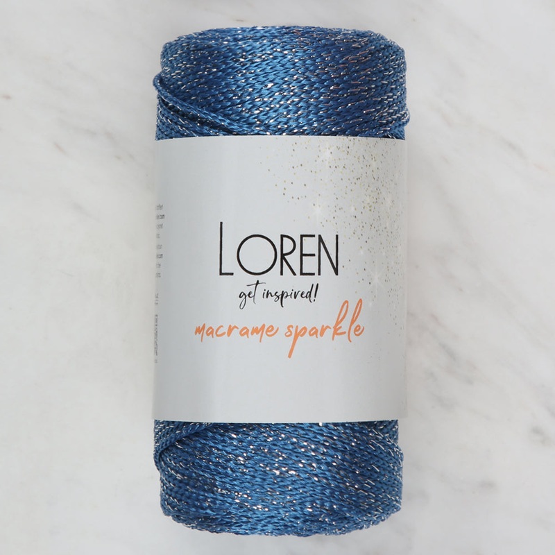 Loren Macrame Sparkle Hand Knitting Yarn, Glitter Blue – RM 238