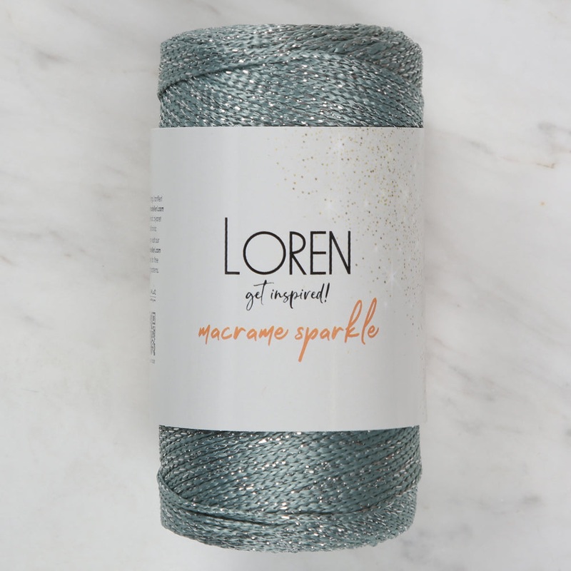 Loren Macrame Sparkle Hand Knitting Yarn, Glitter Green – RM 168