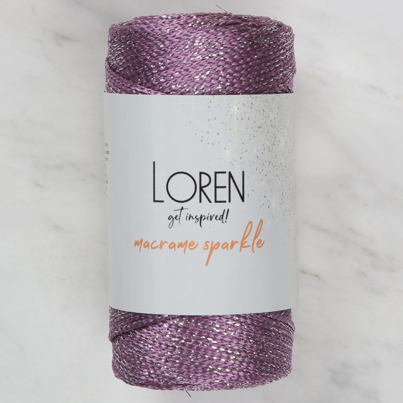 Loren Macrame Sparkle Hand Knitting Yarn, Glitter Purple – RM 77