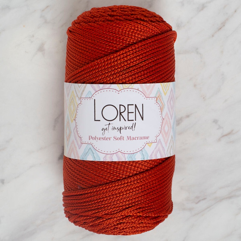 Loren Polyester Soft Macrame Yarn, Brick Color- LM012