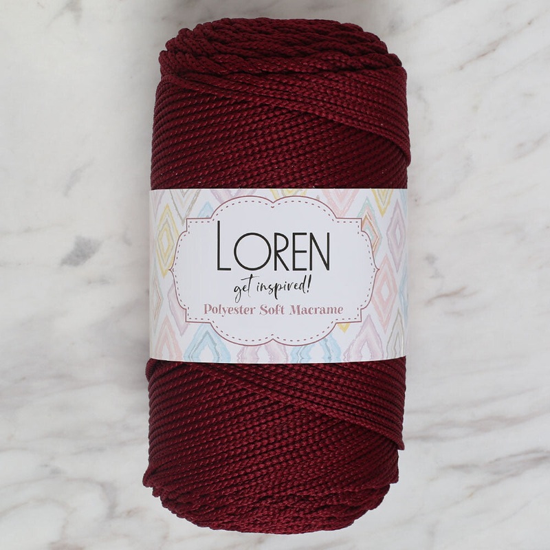 Loren Polyester Soft Macrame Yarn, Claret – LM039