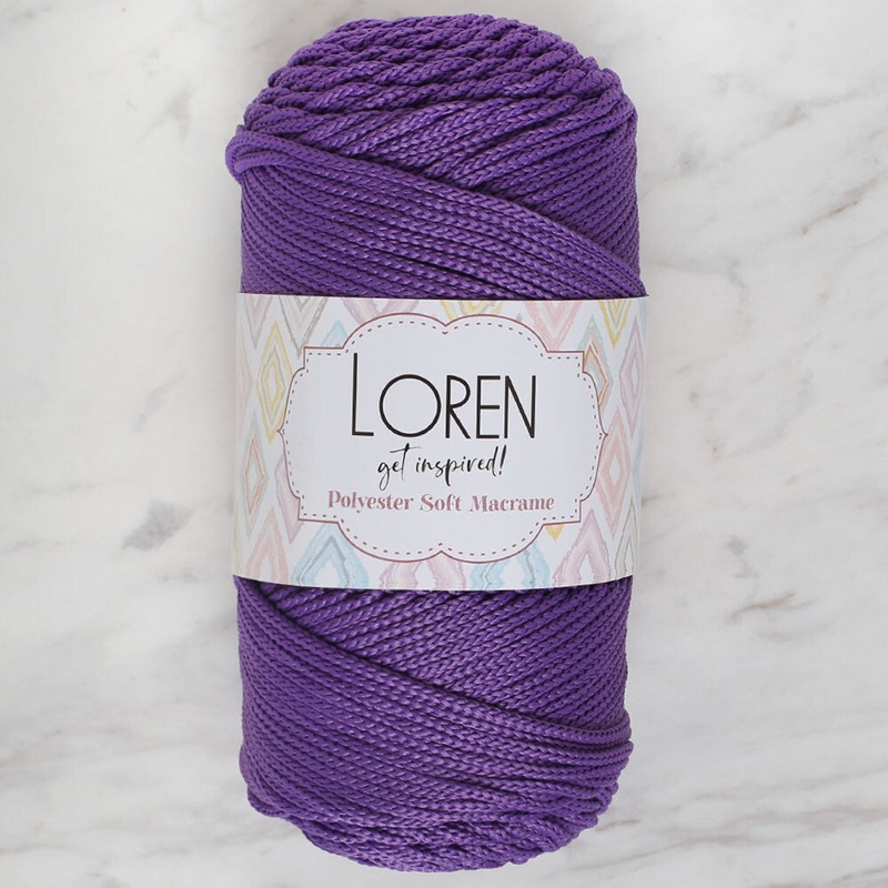 Loren Polyester Soft Macrame Yarn, Dark Purple – LM025