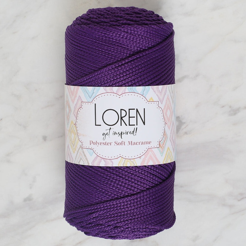 Loren Polyester Soft Macrame Yarn, Dark Purple – LM037