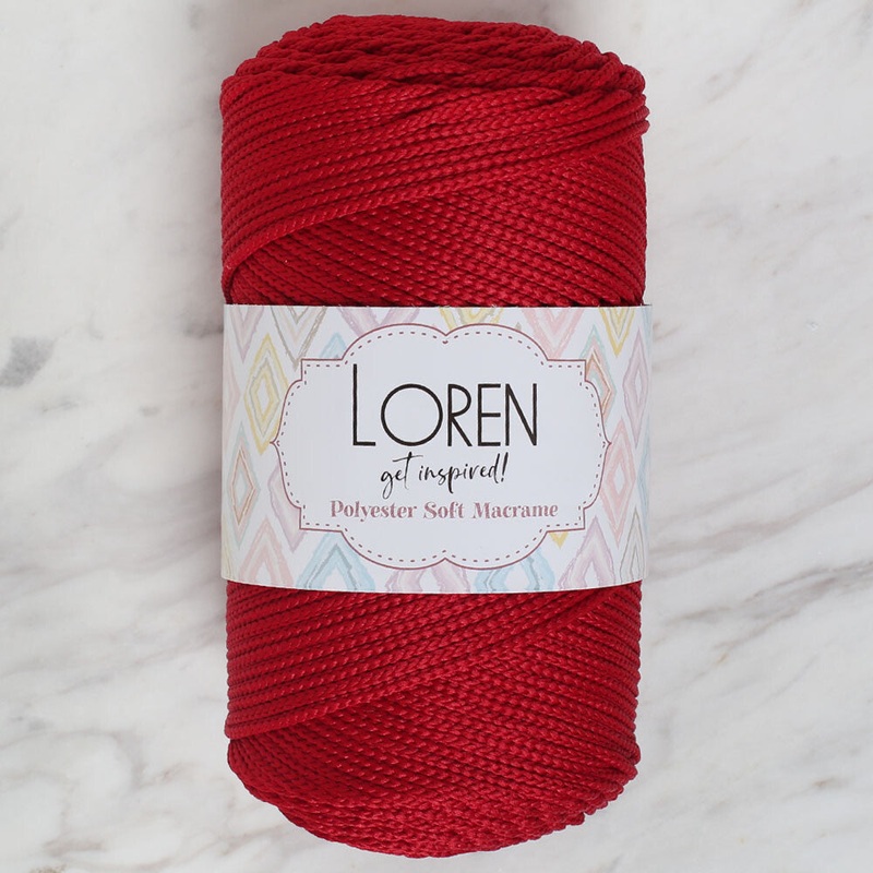 Loren Polyester Soft Macrame Yarn, Dark Red – LM020