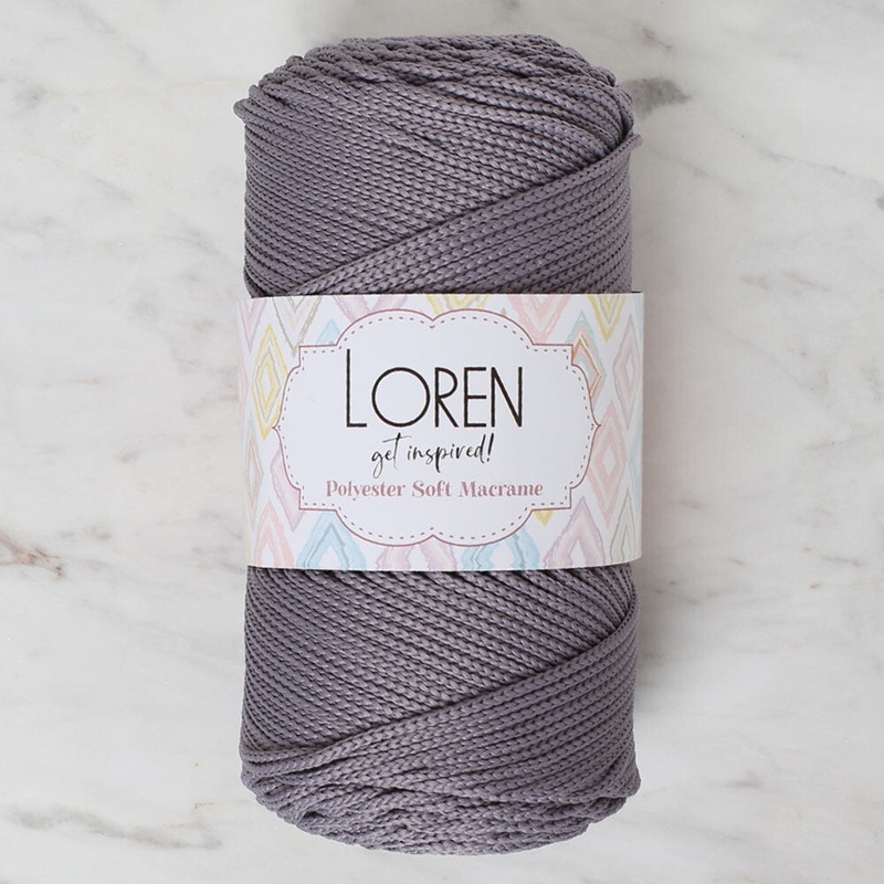 Loren Polyester Soft Macrame Yarn, Grey – LM050