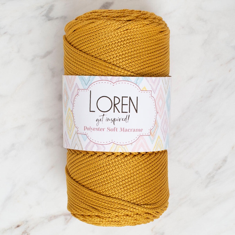 Loren Polyester Soft Macrame Yarn, Mustard – LM061