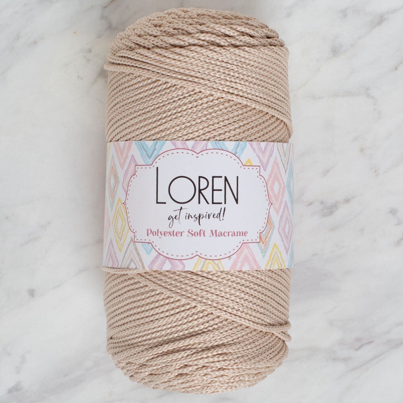 Loren Polyester Soft Macrame Yarn, Stone – LM005