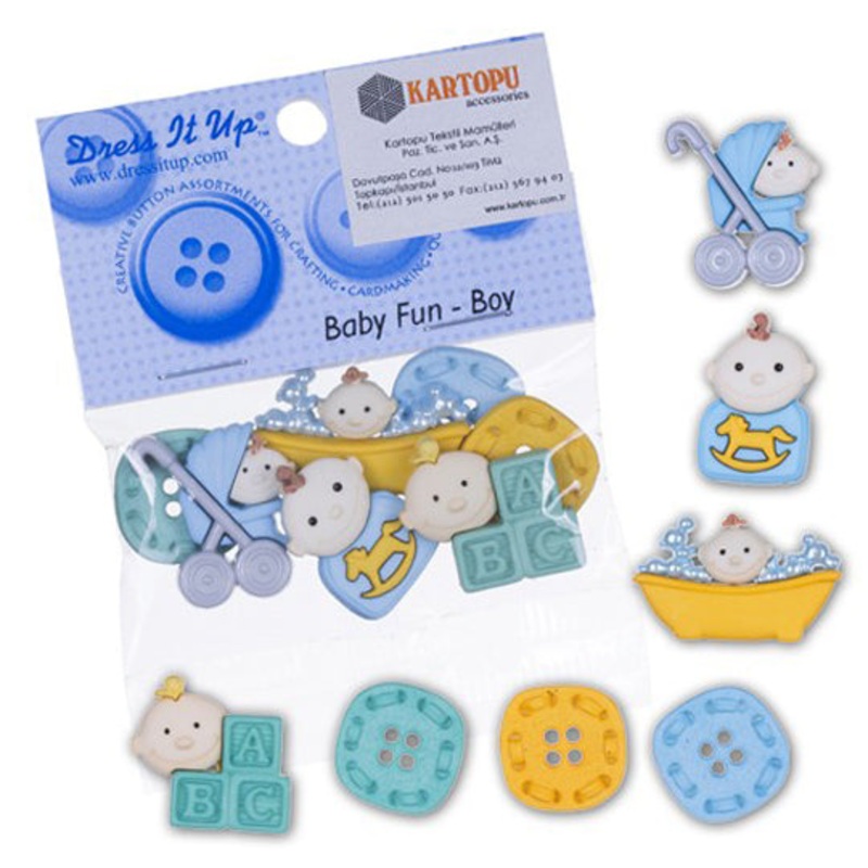 Dress It Up Creative Button Assortment, Baby Fun, Boy – 5196