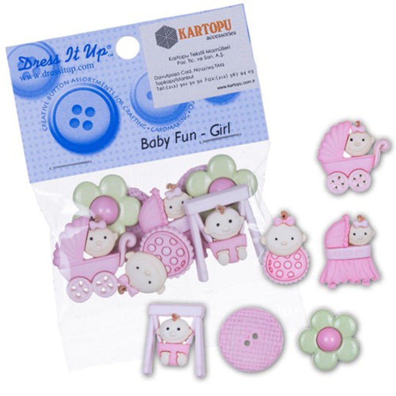 Dress It Up Creative Button Assortment, Baby Fun, Girl – 5195