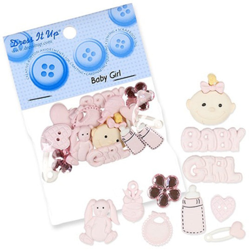 Dress It Up Creative Button Assortment, Baby Girl – 2121