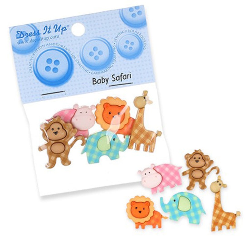 Dress It Up Creative Button Assortment, Baby Safari – 6962