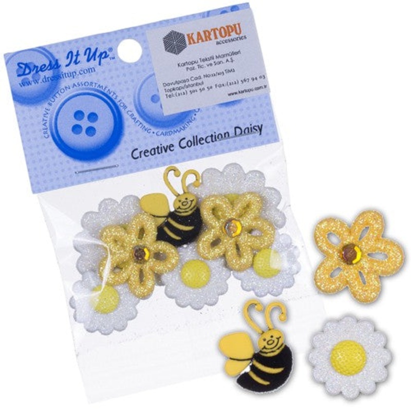 Dress It Up Creative Button Assortment, Bees and Flowers – 166