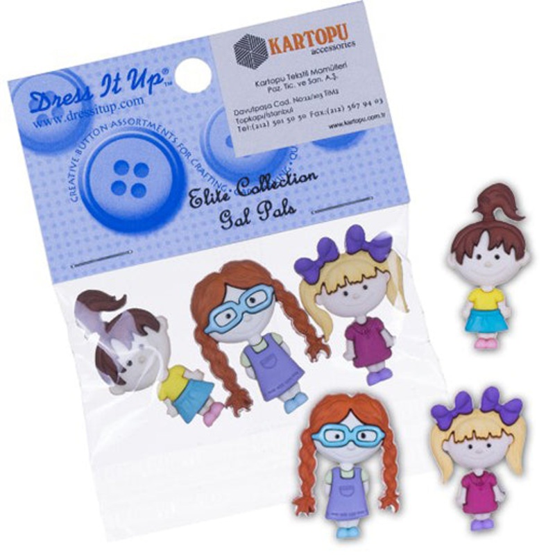 Dress It Up Creative Button Assortment, Gal Pals – 6550