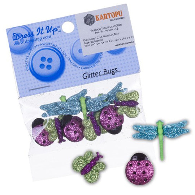 Dress It Up Creative Button Assortment, Glitter Bugs – 4430