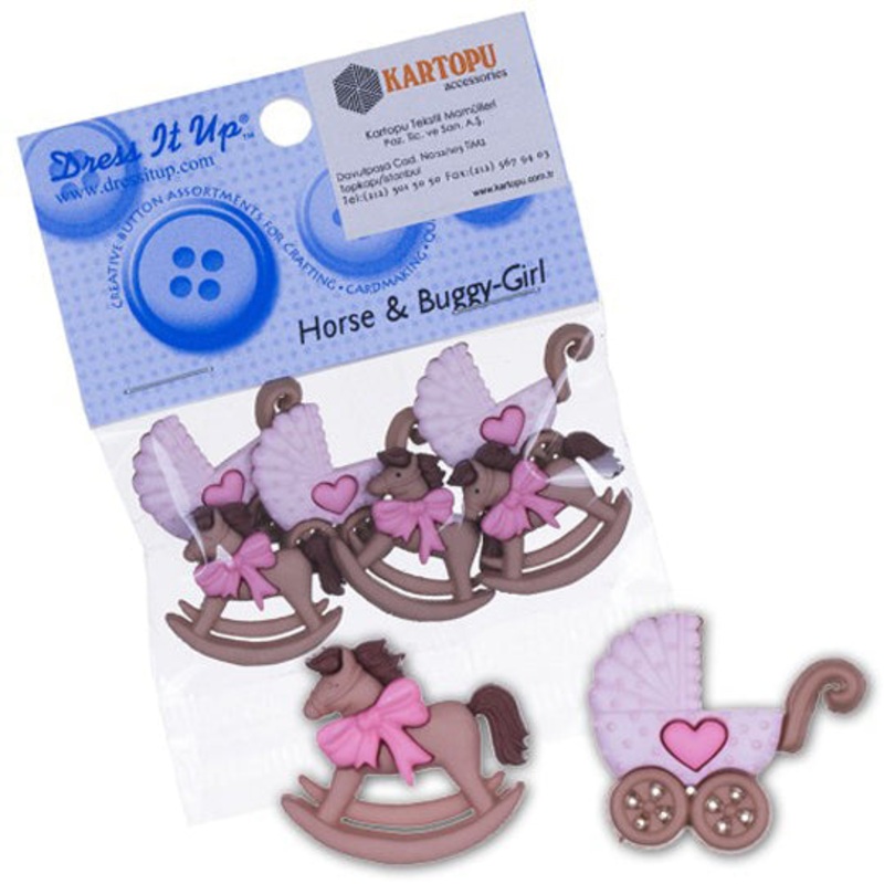 Dress It Up Creative Button Assortment, Horse&Buggy Girl – 5824