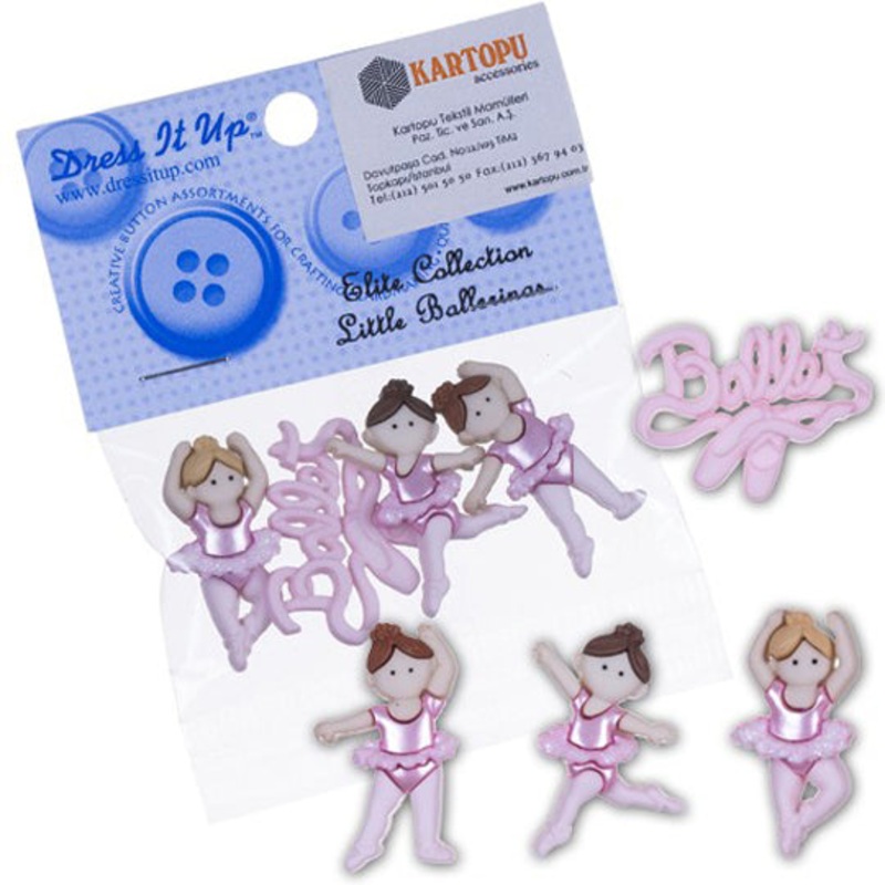Dress It Up Creative Button Assortment, Little Ballerinas – 6954