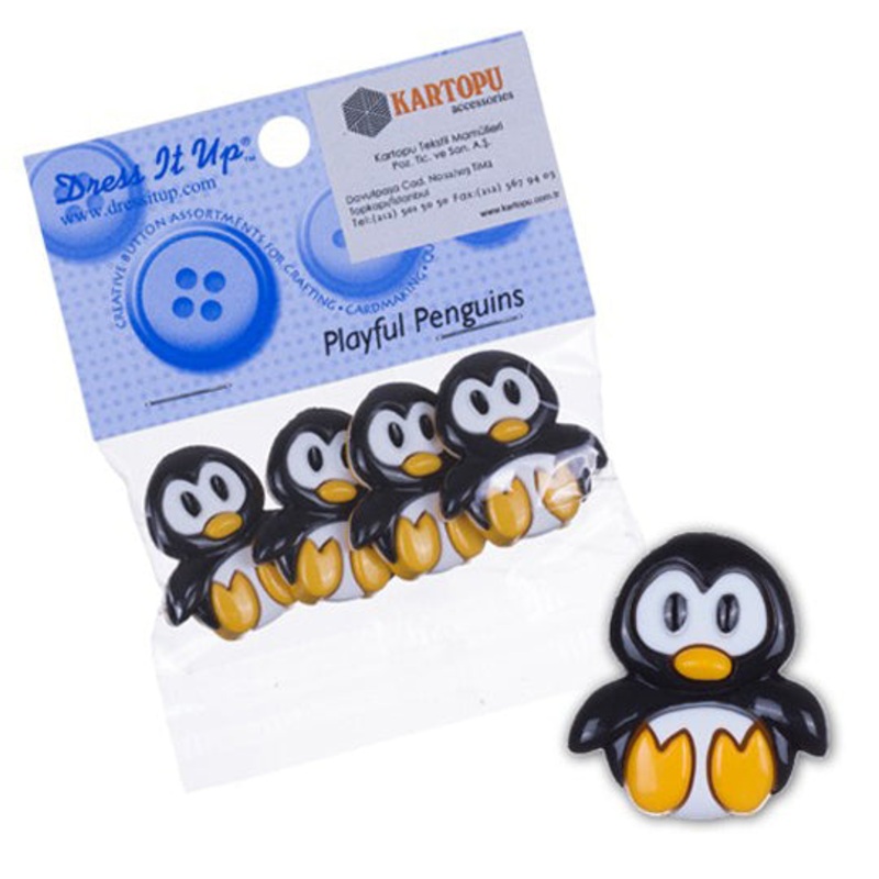 Dress It Up Creative Button Assortment, Playful Penguins – 5816