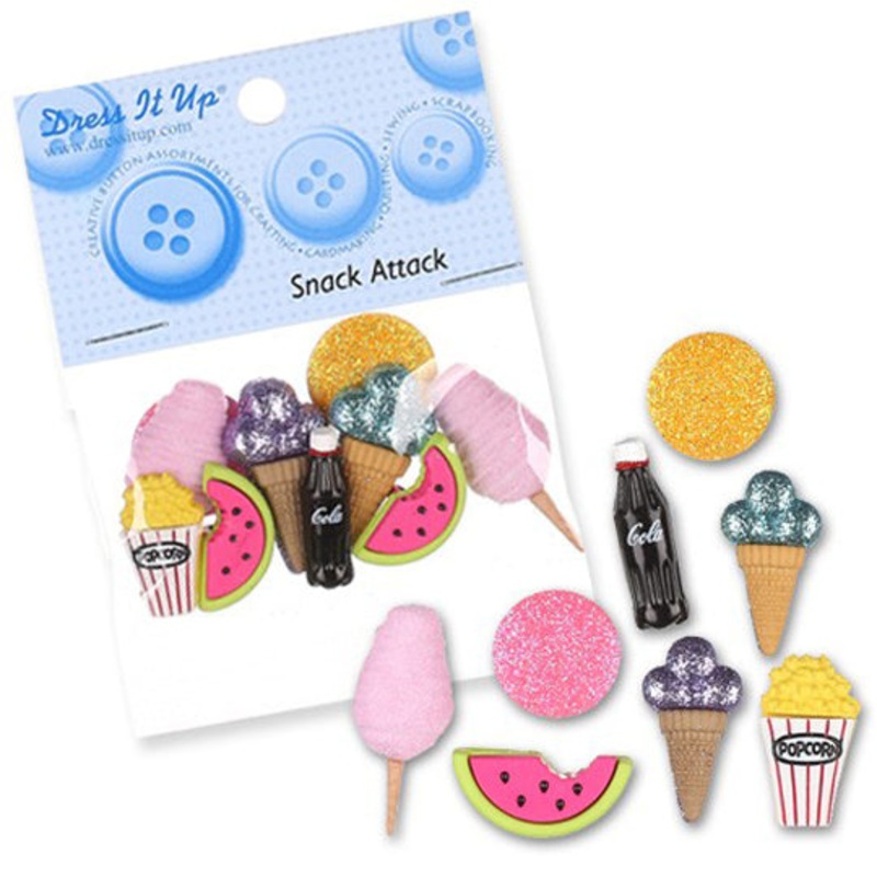 Dress It Up Creative Button Assortment, Snack Attack – 4756