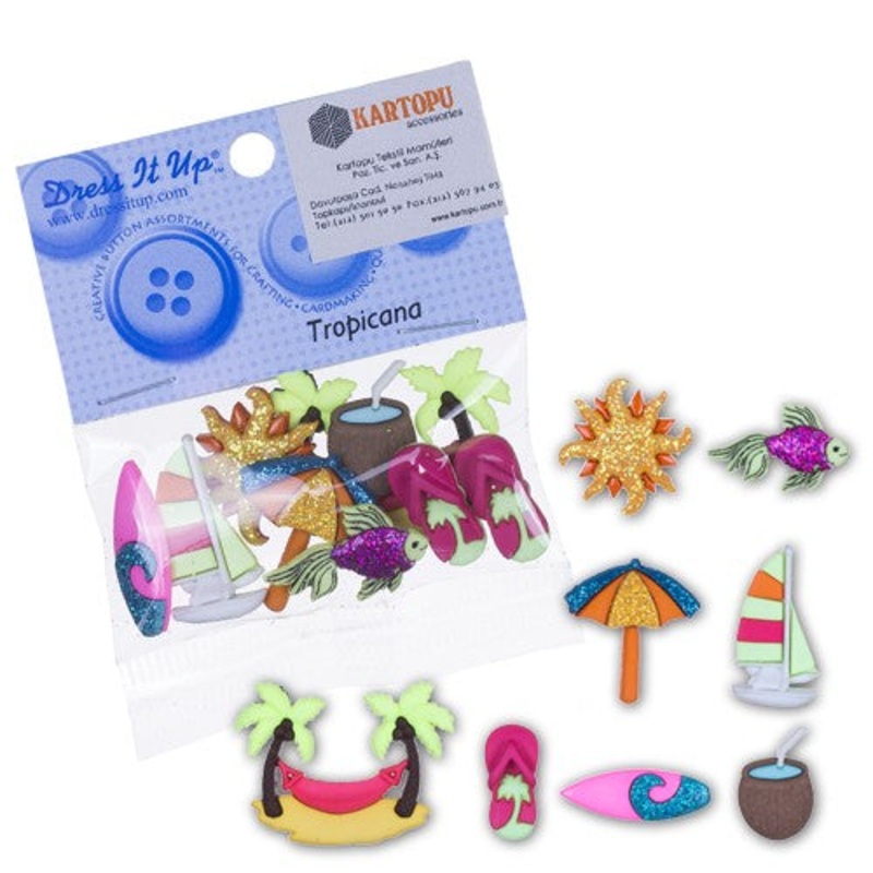 Dress It Up Creative Button Assortment, Tropicana – 368