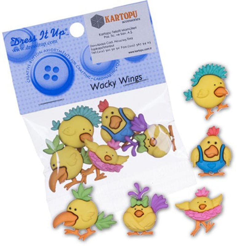 Dress It Up Creative Button Assortment, Wacky Wings – 6540