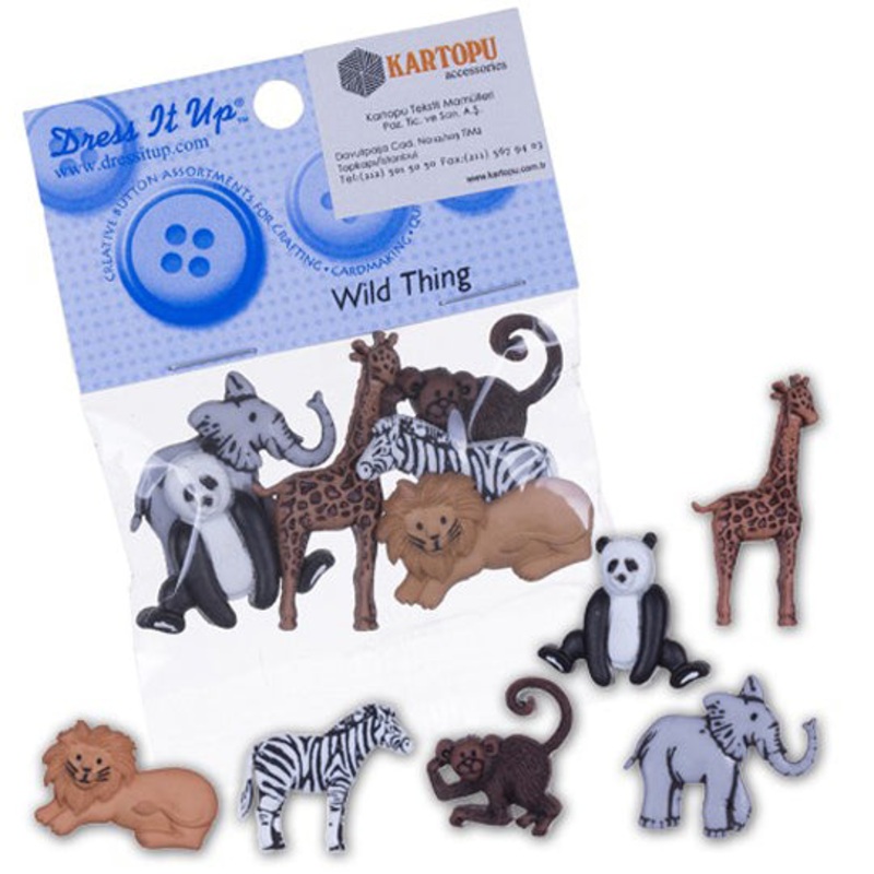 Dress It Up Creative Button Assortment, Wild Animals – 3600