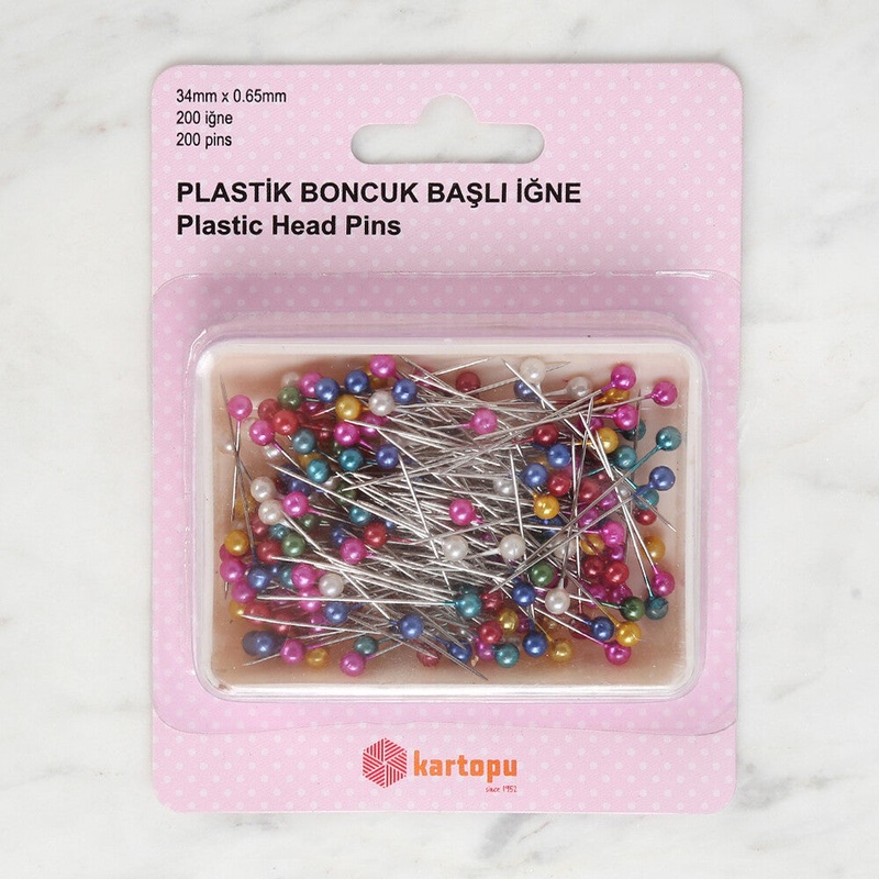 Kartopu 200-Piece Colourful Plastic Head Pins – K002.1.0021
