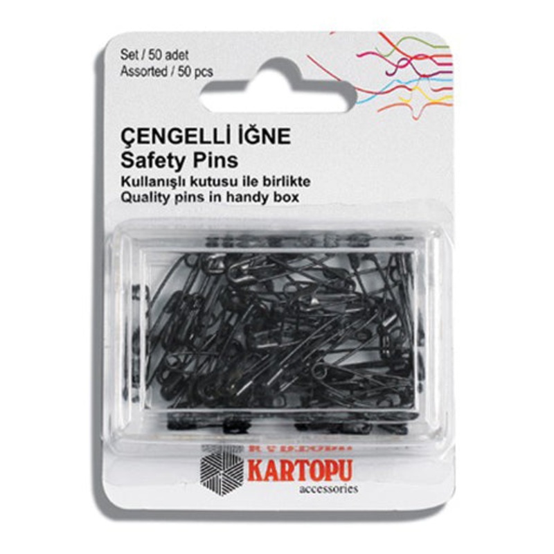 Kartopu 25-Piece Safety Pins, Black – K002.1.0031