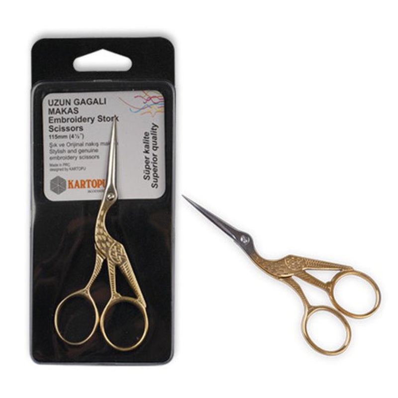 Kartopu Embroidery Stork Scissors, Long Blade – K006.1.0009