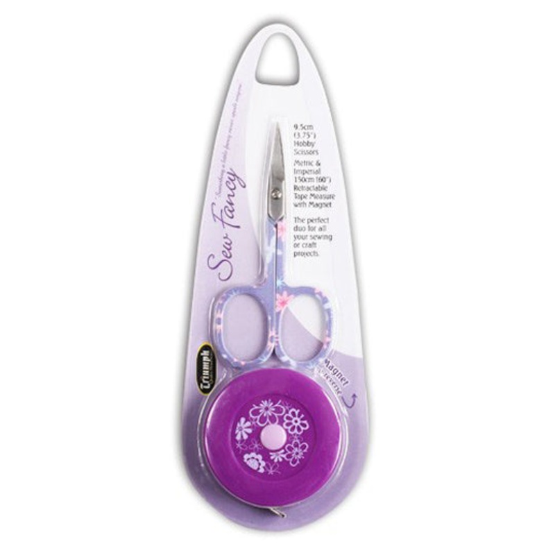 Kartopu Fancy Hobby Scissors & Tape Measure with Magnet, Lilac  – K013.20M