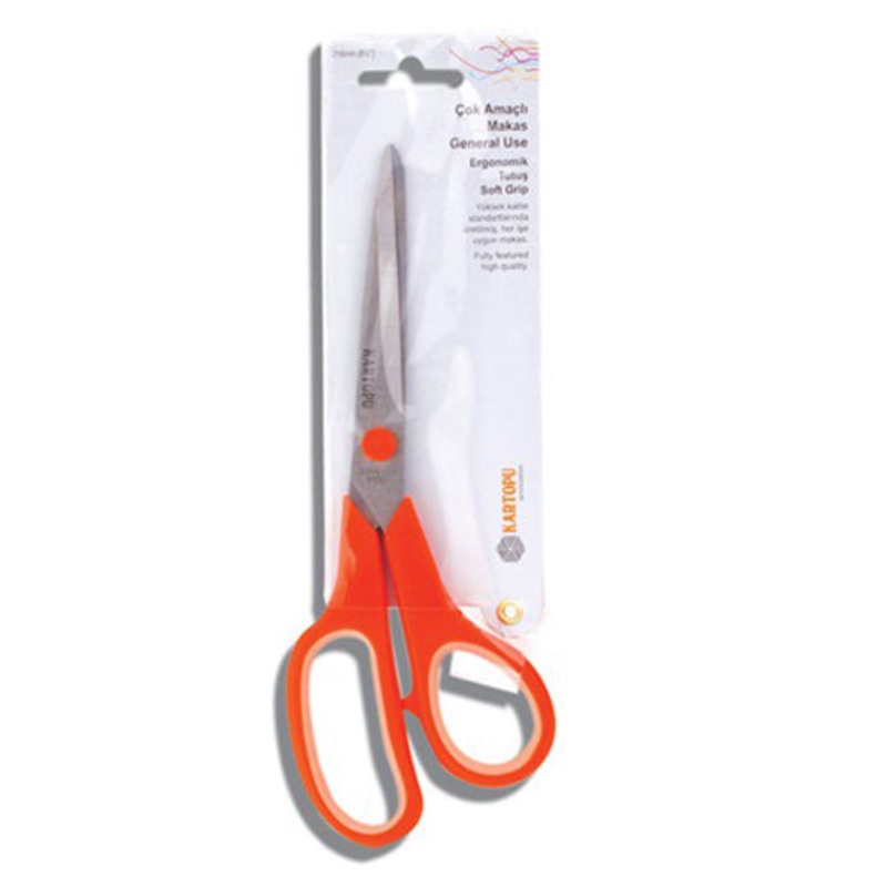 Kartopu General Use Scissors, Soft Grip, Orange – K006.1.0002