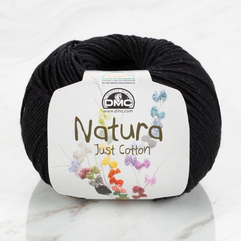 DMC Natura Just Cotton Knitting Yarn, Black – N11
