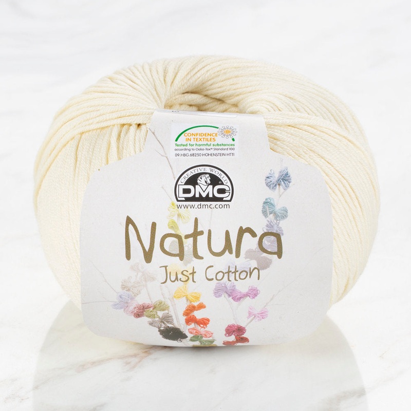DMC Natura Just Cotton Knitting Yarn, Cream – N35