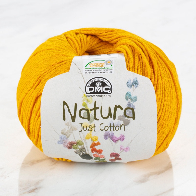 DMC Natura Just Cotton Knitting Yarn, Mustard Yellow – N85