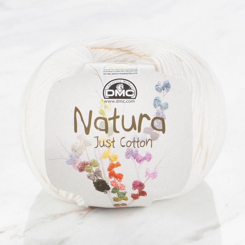 DMC Natura Just Cotton Knitting Yarn, White – N02