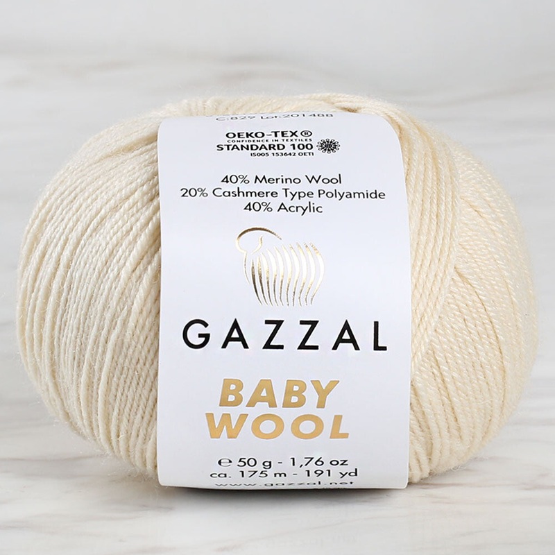 Gazzal Baby Wool Knitting Yarn, Beige – 829