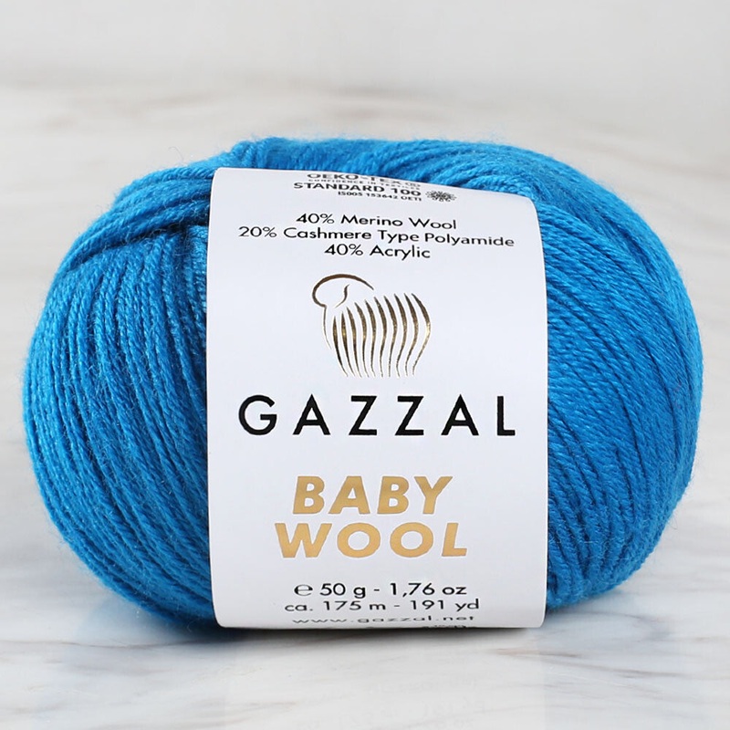 Gazzal Baby Wool Knitting Yarn, Blue – 822