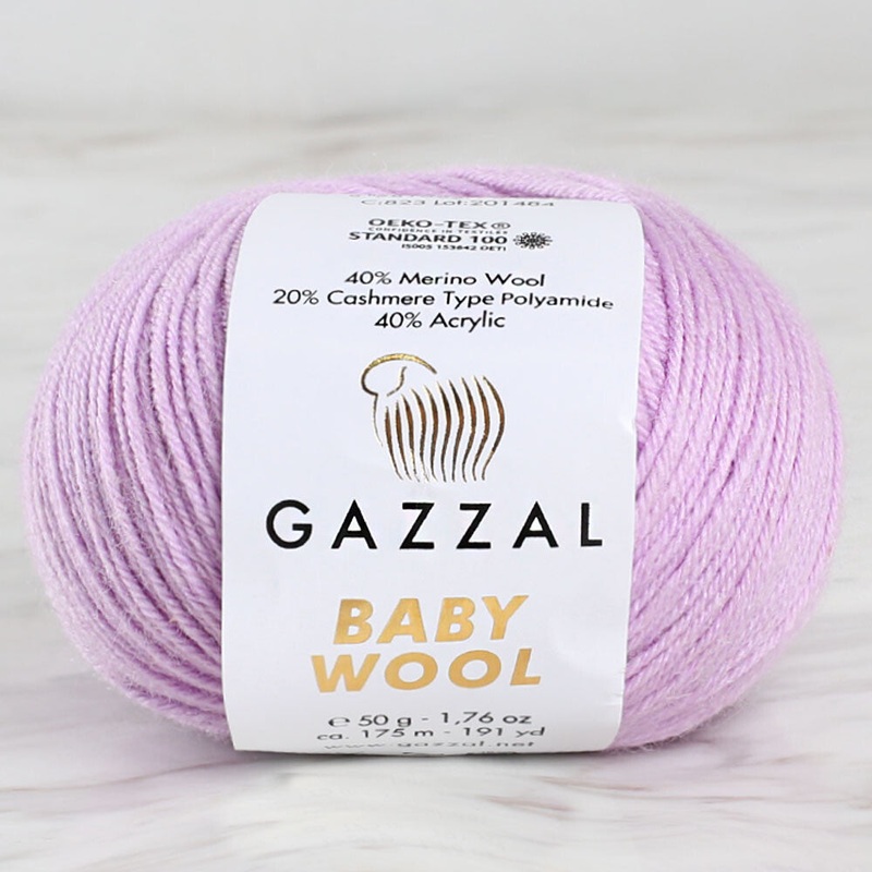 Gazzal Baby Wool Knitting Yarn, Lilac – 823