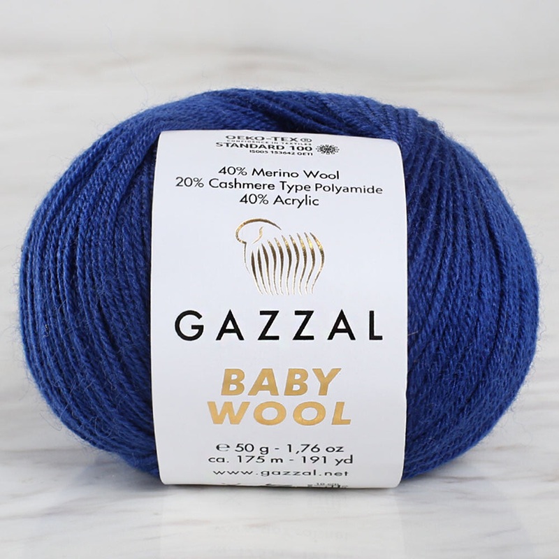 Gazzal Baby Wool Knitting Yarn, Navy Blue – 802