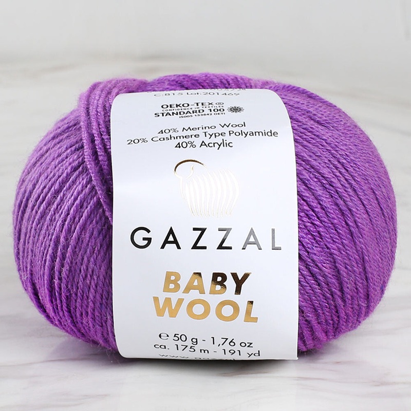 Gazzal Baby Wool Knitting Yarn, Purple – 815