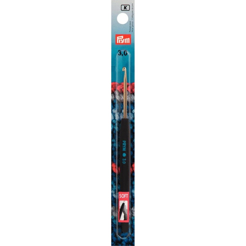 PRYM 3 mm 14 cm Aluminium Crochet Hook For Wool With Soft Handle –  195174