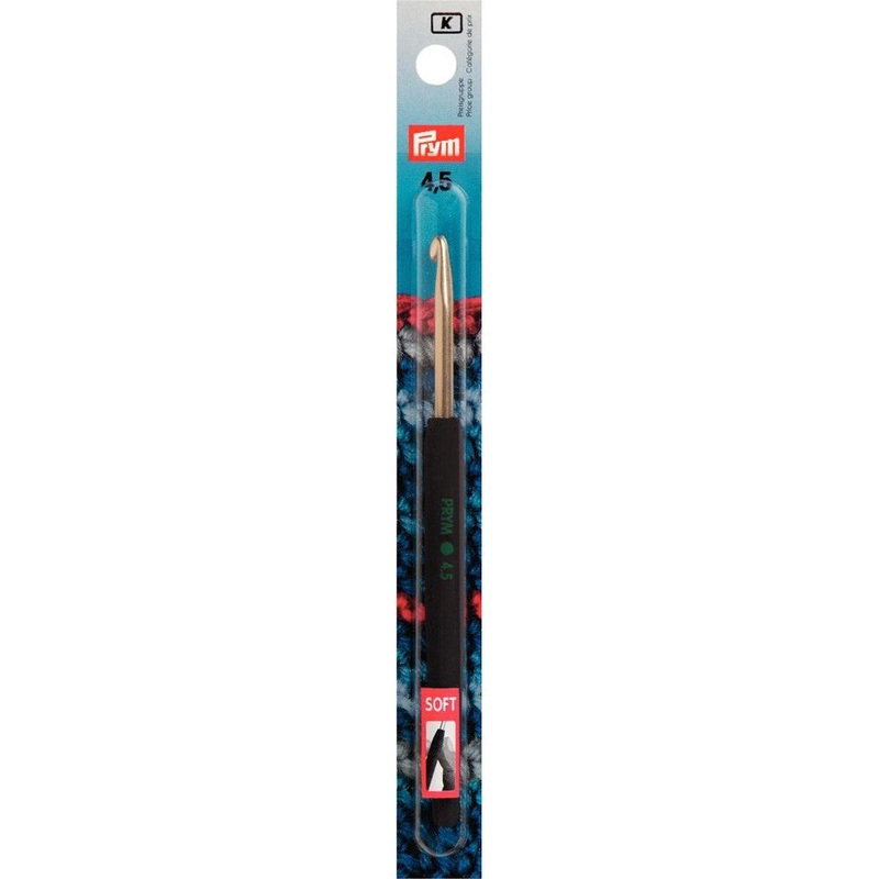 PRYM 4.5 mm 14 cm Aluminium Crochet Hook For Wool With Soft Handle –  195177