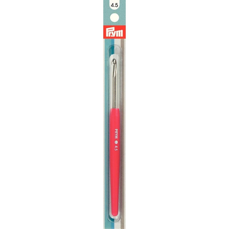 PRYM 4.5 mm 14 cm Crochet Hook with Soft Handle, Vermilion –  195345