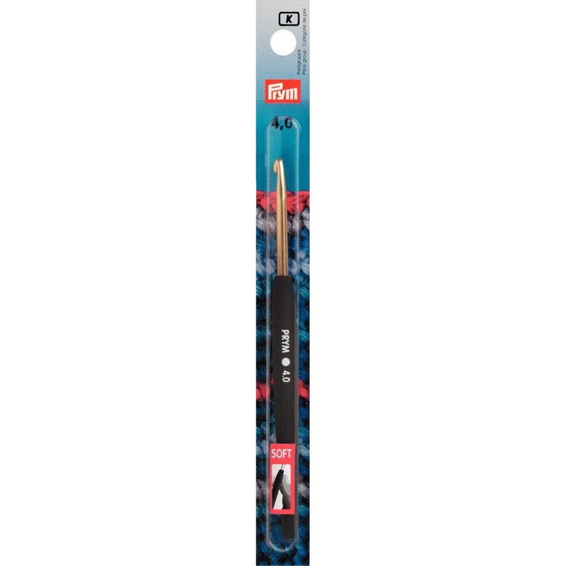 PRYM 4 mm 14 cm Aluminium Crochet Hook For Wool With Soft Handle –  195176
