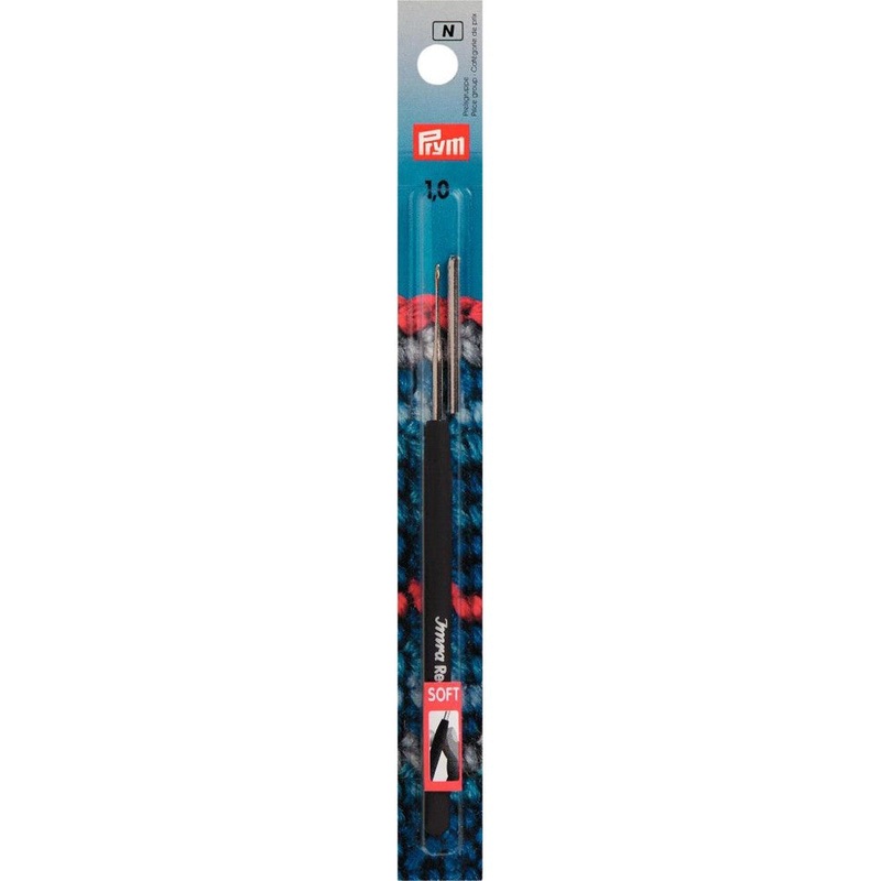 PRYM No:12 1.0 mm Steel Crochet Hook for Thread with Soft Handle – 175623
